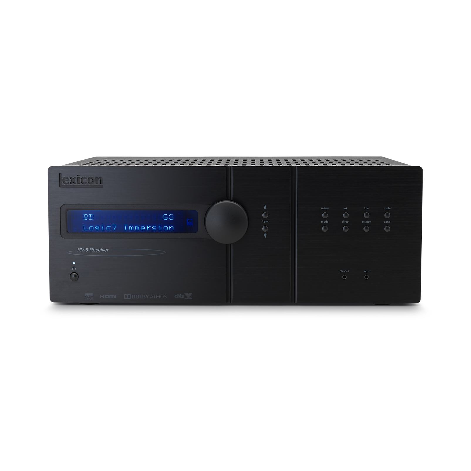 Lexicon RV-6 - Black - Immersive Surround Sound Receiver - Front